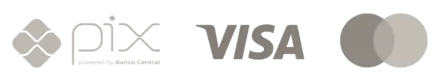 Pix, Visa e Mastercard aceitos